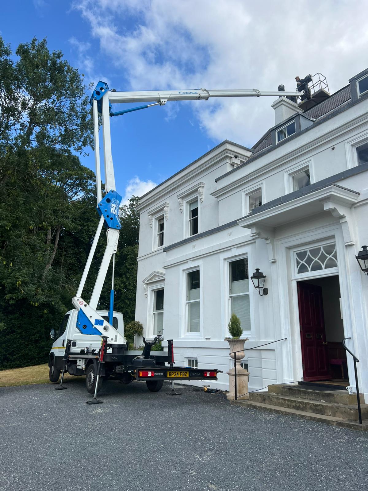 Chimney repair from cherry picker in Watford